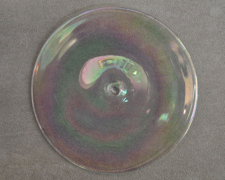 6" Clear Iridescent Flint Rondel