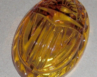 Large Light Amber Scarab