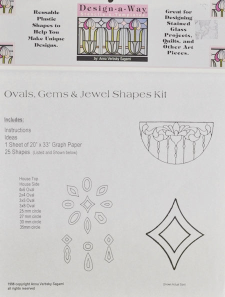 Design-A-Way Ovals, Gems & Jewel Shapes--Stencil Kit