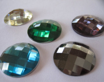 15mm Green Raised Faceted